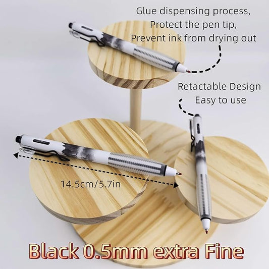 Fengtaiyuan GRB05P18 Silent Press Neutral Pen - Black Ink, 0.5mm Bullet Head, Smooth Writing, 18 Count (Black05P18)