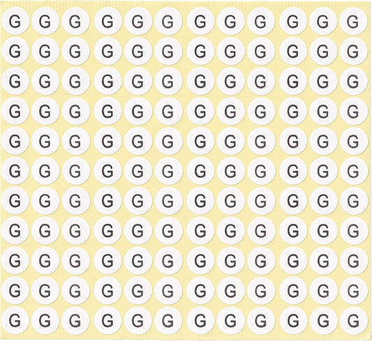 dealzEpic - Alphabet Stickers of The Letter G - Small Round Paper Self-Adhesive Peel and Stick Letter Labels - Set of 15 Sheets