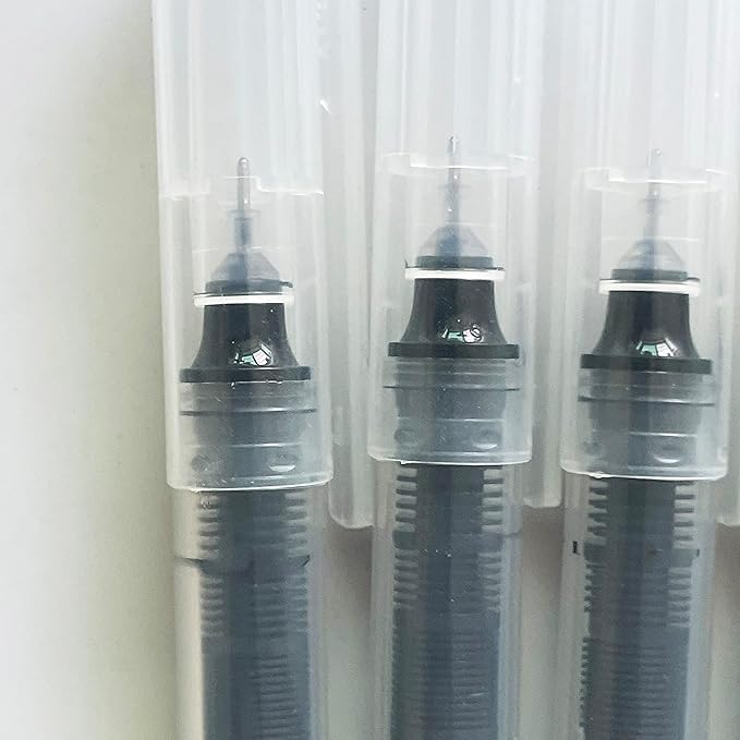 sencoo 10 pack Black Extra Fine Point Pens Liquid Ink Pen Rolling Roller ball Quick-drying Ink for Home Office School Students Pens