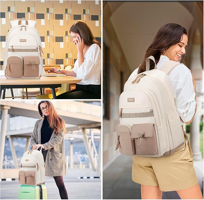 School Laptop Backpack for Girls Boys: Casual Middle High School Backpacks 15.6 Inch College Bookbag with USB Charging Port Waterproof Travel Back Pack Cute Work Book Bag for Teens Students Women Men