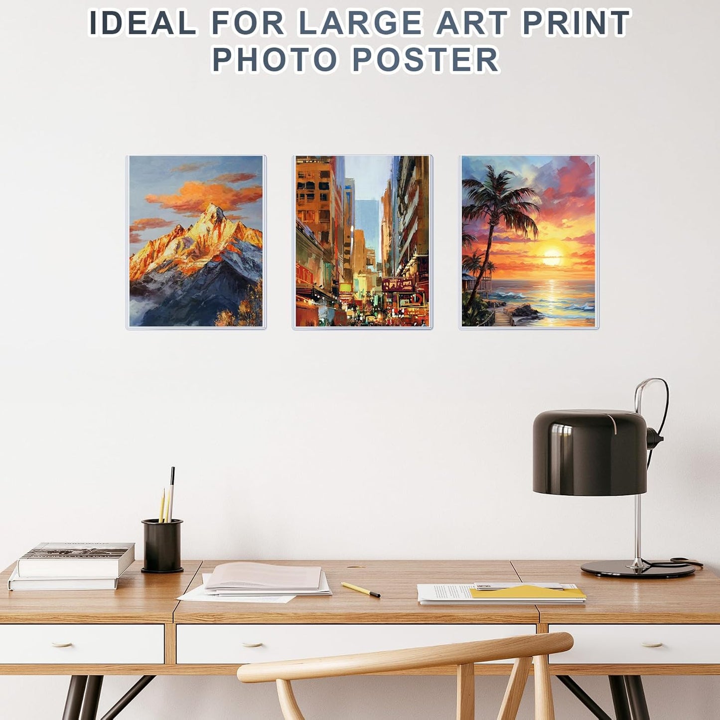 5PCS 11" x 14" Rigid Print Protectors Hard Plastic Sheet Page Protectors Heavy Duty Top Loading Menu Covers Poster Sleeves Clear Plastic Paper Sleeves for Magazine Prints Photo Document