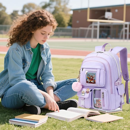 Backpacks for Girls,Laptop Backpack 15.6 Inch School Bag Cute College Large Bookbags Travel for Teens Women Students Anti Theft Daypack (Purple)
