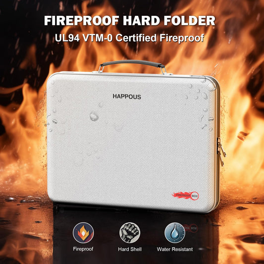 Fireproof Document Organizer, Expanding File Organizer with 13 Pockets, Portable Fireproof Document Box Hard-Shell Document Organizer Storage for Documents Laptop Passports Cards Gray