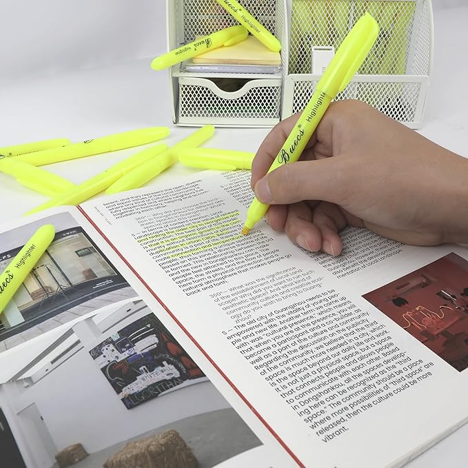 Highlighters Bulk Pack, 108 Count, Chisel Tip,Fluorescent Yellow, suitable for Adults Highlighting Planner Notes, Office School Supplies