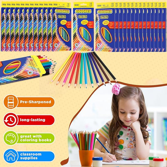 48 Set/1004 Count Operation Christmas Items Bulk for Student Include 576 Count Colored Pencils 480 HB Pencils 48 Pcs Manual Pencil Sharpeners with Lid for Art Classroom School Stationery