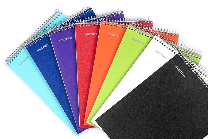 Mintra Office TOP BOUND Durable Spiral Notebooks (Purple, College Ruled 3pk)