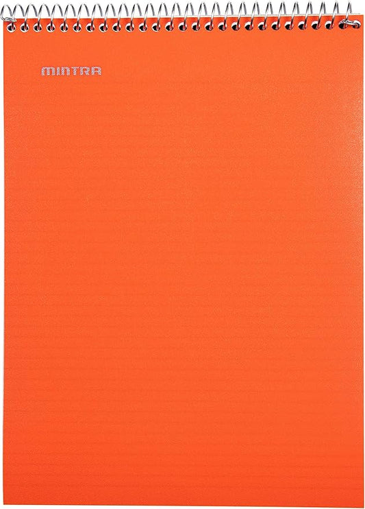 Mintra Office TOP BOUND Durable Spiral Notebooks (Orange, College Ruled 3pk)