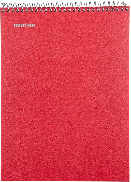 Mintra Office TOP BOUND Durable Spiral Notebooks (Red, College Ruled 3pk)