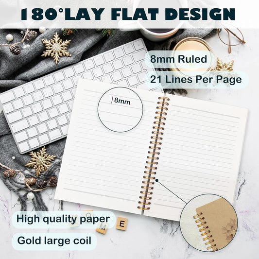 BearCake Floral Christian Notebook Journal, Christian Gifts for Women, Bible Notebooks for Note Taking, Bible Journaling Notebook, Hardcover Spiral Notebook 5.5x8.3 kraft paper