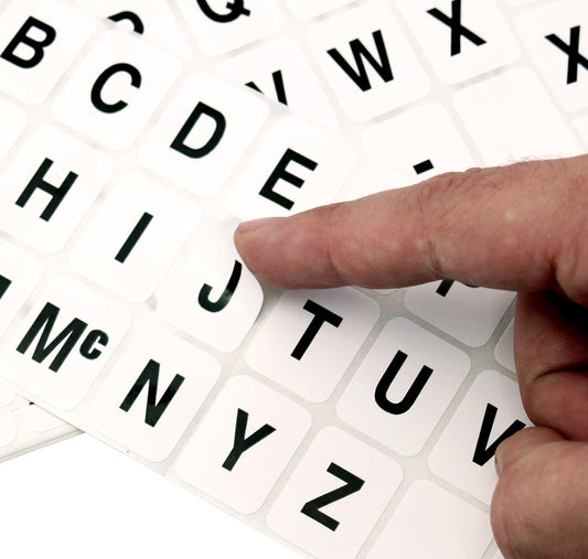 ChromaLabel 1 x 3/4 inch Alphabet Stickers, 10 Sheets/Pack, White