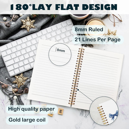 BearCake Love Like Jesus Christian Notebook Journal, Christian Gifts for Women, Blue Coquette Bow Cross Prayer Journal for Woman, Bible Journaling Hardcover Spiral Notebook 5.5x8.3