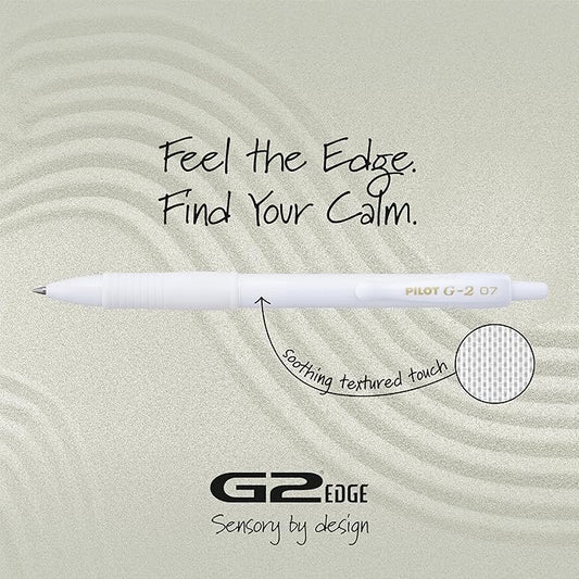 PILOT, G2 Premium Gel Roller Pens, G2 Edge White, Sensory Writing Experience, 12ct box, Fine Point 0.7 mm