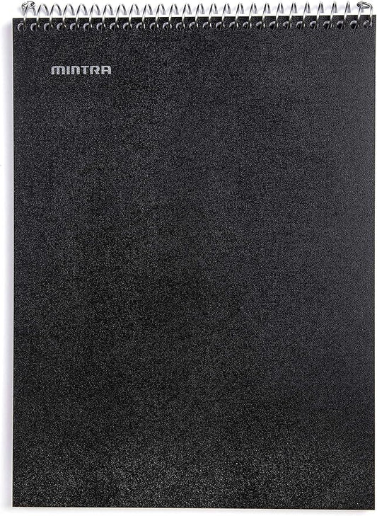 Mintra Office TOP BOUND Durable Spiral Notebooks (Black, Blue, Red, College Ruled 3pk)