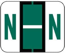 Doctor Stuff - File Folder Labels, Alphabet Letter N Stickers, Compatible with Smead BCCR/BCCS - TPAM Series Alpha Stickers Green, 1" x 1-1/4", 120 Labels per Package