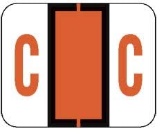 Doctor Stuff - File Folder Labels, Alphabet Letter C Stickers, Compatible with Smead BCCR/BCCS - TPAM Series Alpha Stickers Orange, 1" x 1-1/4", 120 Labels per Package