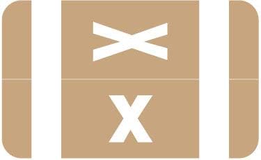 Doctor Stuff - File Folder Labels, Alphabet Letter X, Compatible with Smead Alpha Z Acc/ACCS - SMSM Series Alpha Stickers Light Brown, 1-5/8" x 1”, 250/Roll