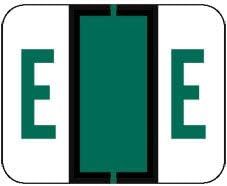 Doctor Stuff - File Folder Labels, Alphabet Letter E, Compatible with Smead BCCR/BCCS - TPAM Series, Green, 1" x 1-1/4", 500/Roll