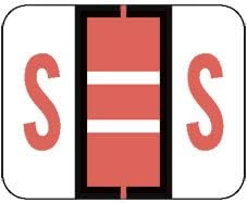 Doctor Stuff - File Folder Labels, Alphabet Letter S, Compatible with Smead BCCR/BCCS - TPAM Series Alpha Stickers Pink, 1" x 1-1/4", 500/Roll