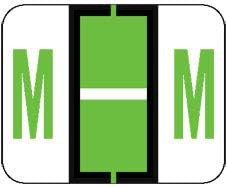 Doctor Stuff - File Folder Labels, Alphabet Letter M, Compatible with Smead BCCR/BCCS - TPAM Series Alpha Stickers Fluorescent Green, 1" x 1-1/4", 500/Roll