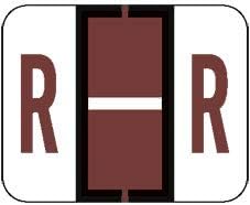 Doctor Stuff - File Folder Labels, Alphabet Letter R, Compatible with Smead BCCR/BCCS - TPAM Series Alpha Stickers Brown, 1" x 1-1/4", 500/Roll