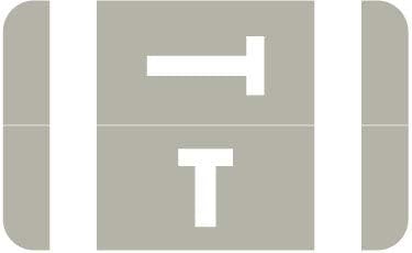 Doctor Stuff - File Folder Labels, Alphabet Letter T, Compatible with Smead Alpha Z Acc/ACCS - SMSM Series Alpha Stickers Gray, 1-5/8" x 1”, 250/Roll