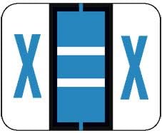 Doctor Stuff - File Folder Labels, Alphabet Letter X Stickers, Compatible with Smead BCCR/BCCS - TPAM Series Alpha Stickers Blue, 1" x 1-1/4", 120 Labels per Package