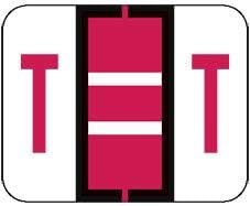 Doctor Stuff - File Folder Labels, Alphabet Letter T Stickers, Compatible with Smead BCCR/BCCS - TPAM Series Alpha Stickers Red, 1" x 1-1/4", 120 Labels per Package