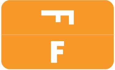 Doctor Stuff - File Folder Labels, Alphabet Letter F, Compatible with Smead Alpha Z Acc/ACCS - SMSM Series Alpha Stickers Orange, 1-5/8" x 1”, 250/Roll