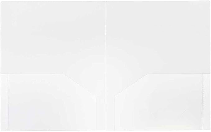 JAM PAPER Heavy Duty Plastic 2 Pocket Extra Tough School Folders - Clear - Bulk 48/Pack