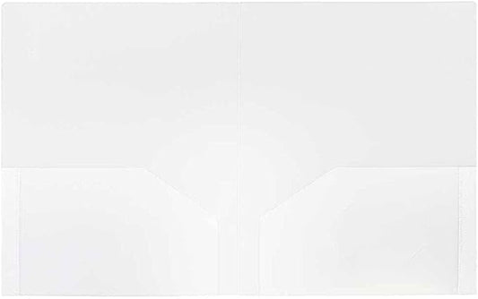 JAM PAPER Heavy Duty Plastic 2 Pocket Extra Tough School Folders - Clear - Bulk 144/Box