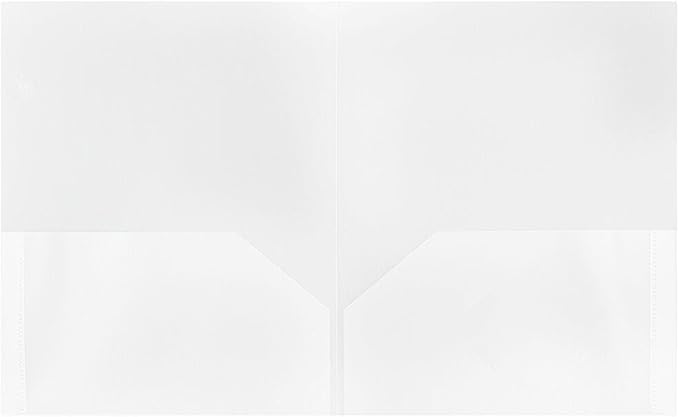 JAM PAPER Plastic 2 Pocket POP Folders - Durable School Folders - Clear - Bulk 144/Box