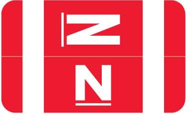 Doctor Stuff - File Folder Labels, Alphabet Letter N, Compatible with Smead Alpha Z Acc/ACCS - SMSM Series Alpha Stickers Red, 1-5/8" x 1”, 250/Roll