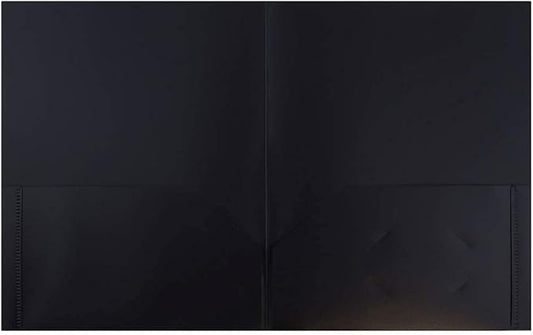 JAM PAPER Plastic 2 Pocket POP Folders - Durable School Folders - Black - 6/Pack