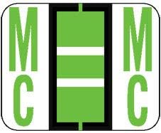 Doctor Stuff - File Folder Labels, Alphabet Letter Green Mc (Alternate Color) Stickers, Compatible with Smead BCCR/BCCS - TPAM Series Alpha Stickers, 1" x 1-1/4", 120 Labels per Package