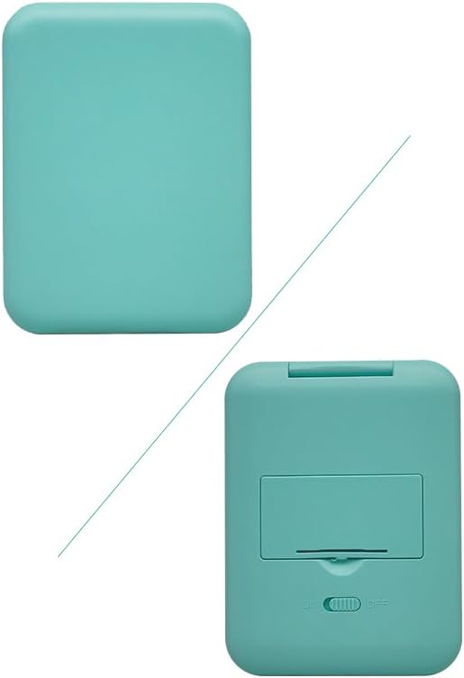 Portable LED Compact Travel Pocket Small Mirror with Light- 2-Sided 1X/3X Magnification, Folding Design, Handheld Mini Light-Up Mirror for Purse in Green.