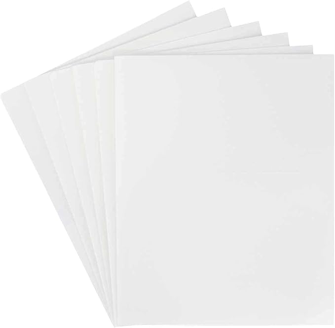 JAM PAPER Heavy Duty Plastic 2 Pocket Extra Tough School Folders - White - 6/Pack