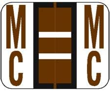 Doctor Stuff - File Folder Labels, Alphabet Letter Mc Stickers, Compatible with Smead BCCR/BCCS - TPAM Series Alpha Stickers Brown, 1" x 1-1/4", 120 Labels per Package