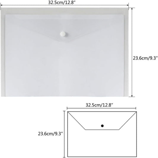 30 Pcs Plastic Folders for Documents - Clear File Folders Letter Size - A4 Plastic Envelopes with Snap Closure Filing Folders Organizer