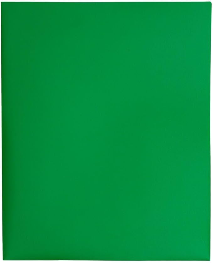 JAM PAPER Plastic 2 Pocket POP Folders - Durable School Folders - Green - Bulk 144/Box