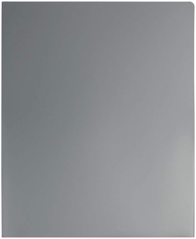 JAM PAPER Heavy Duty Plastic 2 Pocket Extra Tough School Folders - Silver - 6/Pack