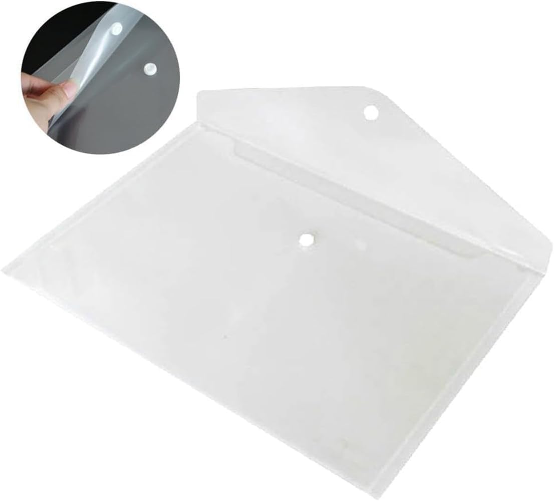 30 Pcs Plastic Folders for Documents - Clear File Folders Letter Size - A4 Plastic Envelopes with Snap Closure Filing Folders Organizer