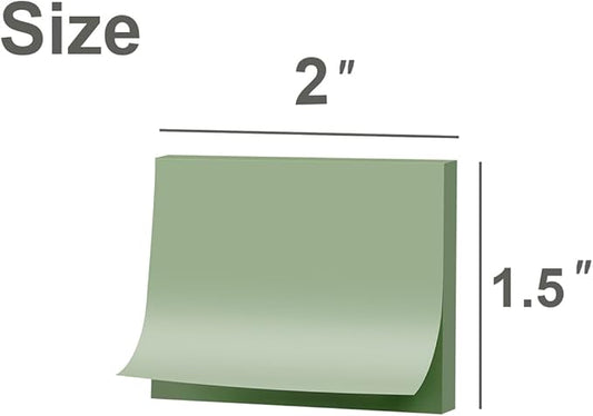 (50 Pads) Sticky Notes 1.5x2, Vintage Colors, 10 Colors Self Sticky Notes, Sticky Pads, Recyclable, Self-Stick Pads, Easy to Stick for Home, Office, Notebook