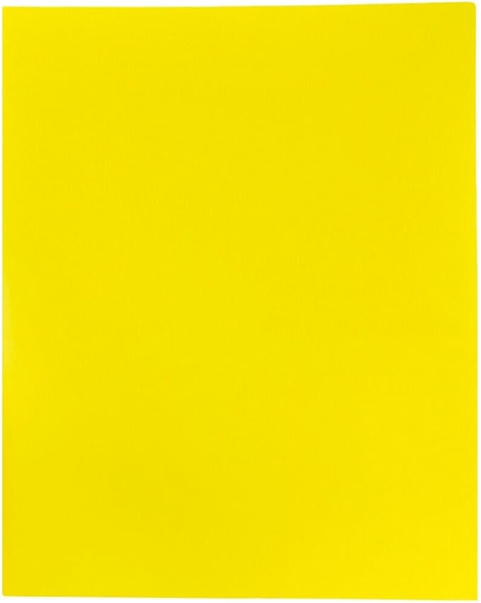 JAM PAPER Plastic 2 Pocket POP Folders - Durable School Folders - Yellow - Bulk 48/Pack