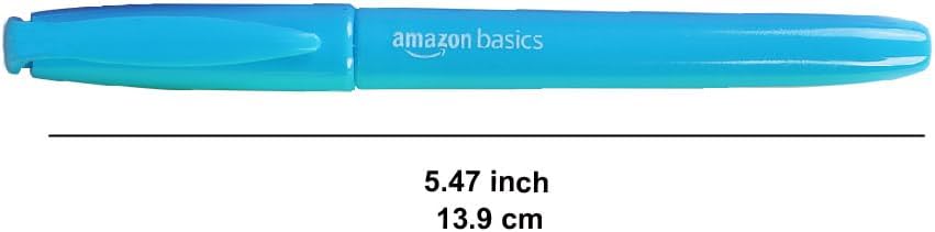 Amazon Basics Highlighters, Fluorescent Ink, Chisel Tip, Assorted Colors, School Supplies, 12 Pack