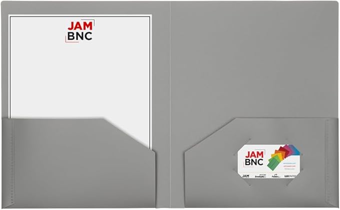 JAM PAPER Heavy Duty Plastic 2 Pocket Extra Tough School Folders - Assorted Business Colors - 6/Pack