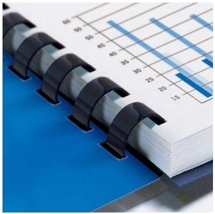 Plastic Comb Binding Spines, 1 Inch Diameter, Black, 200 Sheets, 100 Pack 13100