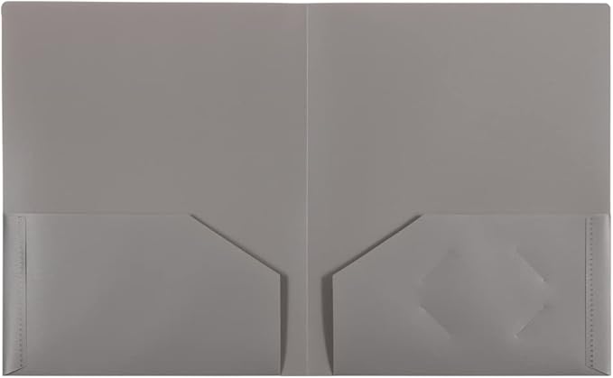 JAM PAPER Plastic 2 Pocket POP Folders - Durable School Folders - Assorted Business Colors - 6/Pack