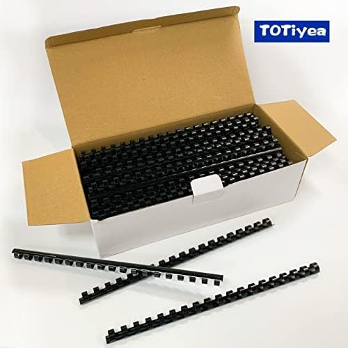 TOTiyea 100 Pack 19 Ring Plastic Binding Combs, 3/4 Inch Diameter, 185 Sheet Capacity, Letter Size, Black Comb Binding Spines