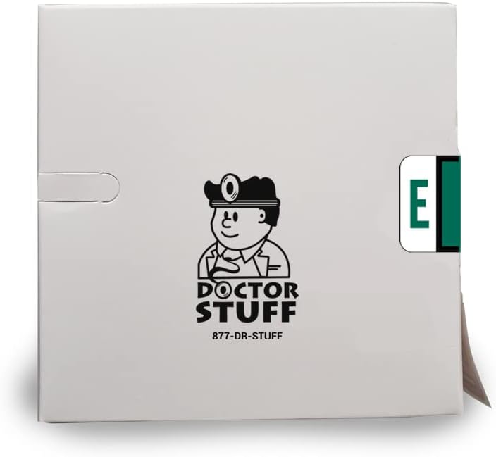 Doctor Stuff - File Folder Labels, Alphabet Letter E, Compatible with Smead BCCR/BCCS - TPAM Series, Green, 1" x 1-1/4", 500/Roll