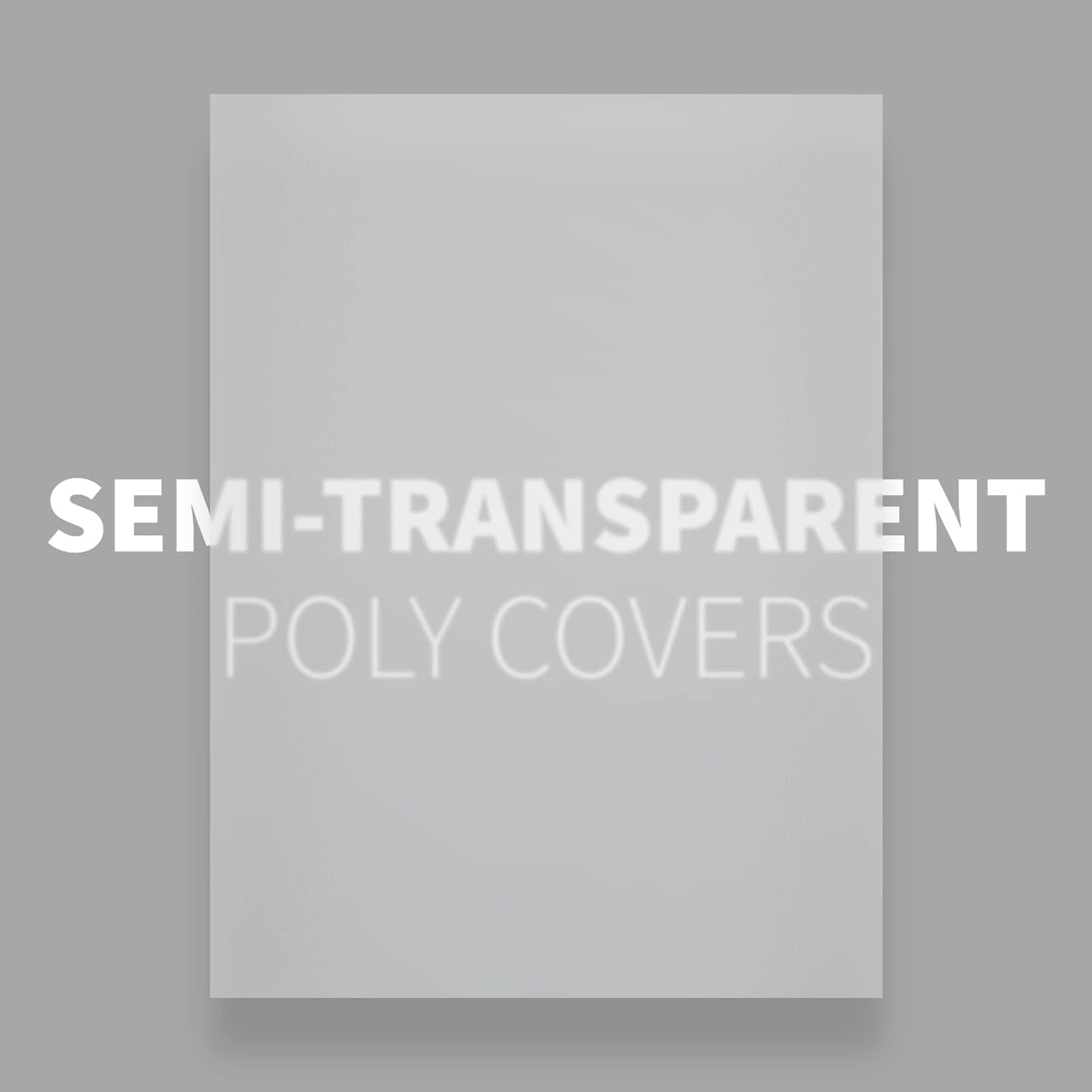 Binditek 50 Pack 15 Mil Frosted Polycovers, Semi-Transparent, 8-1/2 x 11 Inches, Lightly Textured Sand Finish, Square Corners, Unpunched Binding Covers, Office Supplies